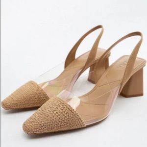 Zara slingback vinyl heel